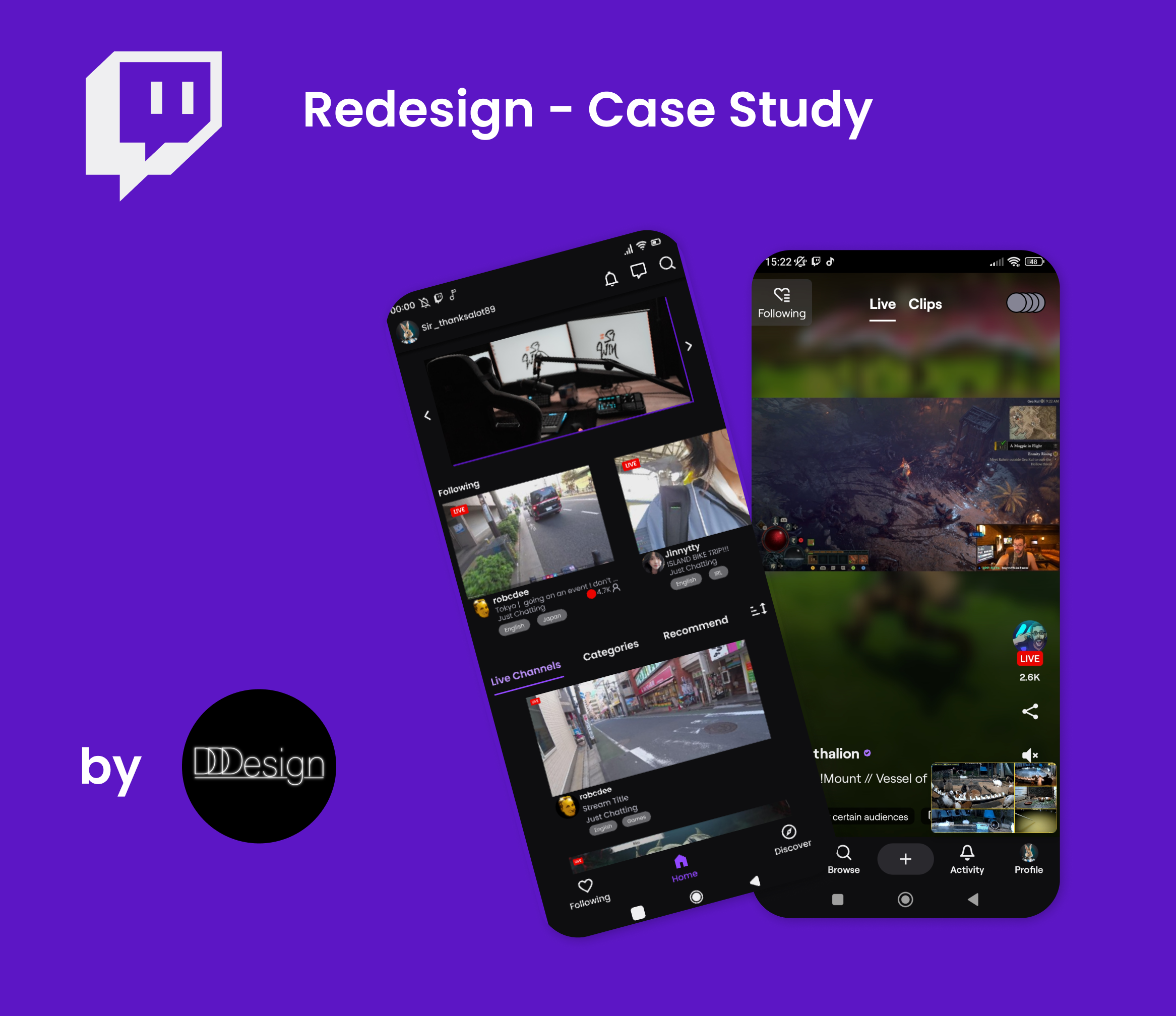 Twitch redesign case study thumbnail
